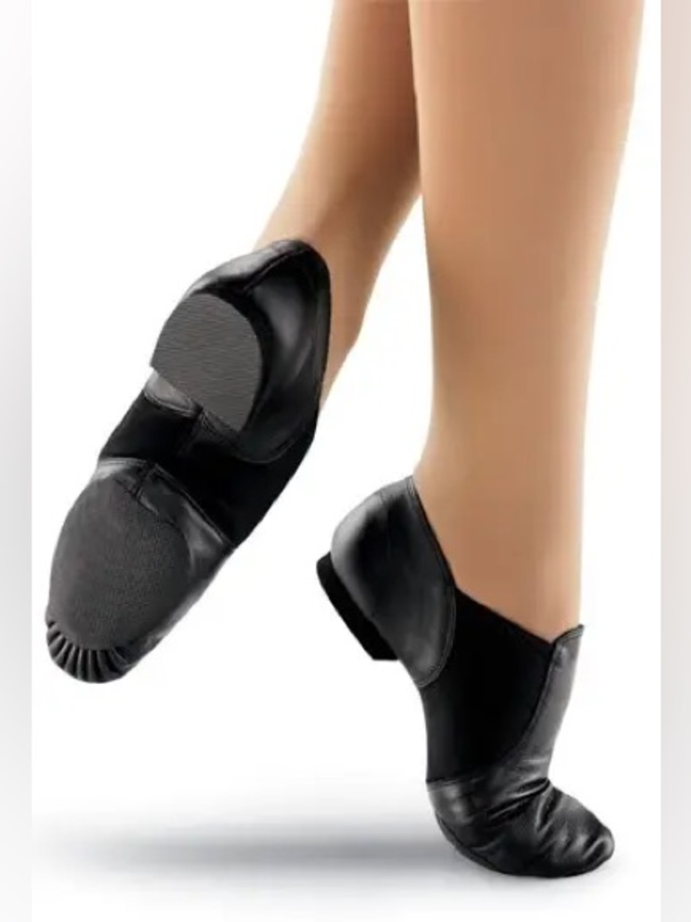Black Leather Jazz Dance Shoes sz 8